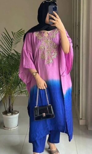 Kaftan pure silk 2 piece