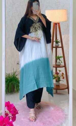 Kaftan pure silk 2 piece