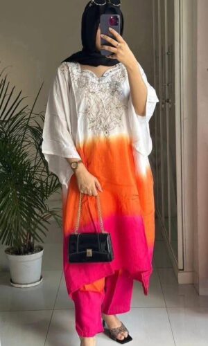 Kaftan pure silk 2 piece