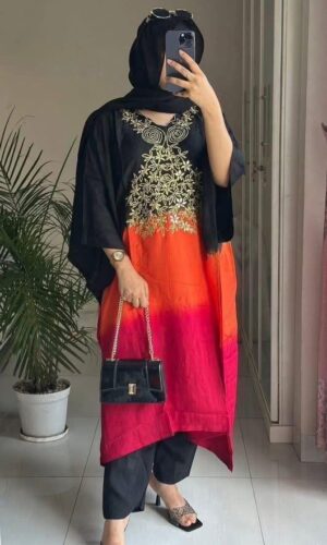 Kaftan pure silk 2 piece