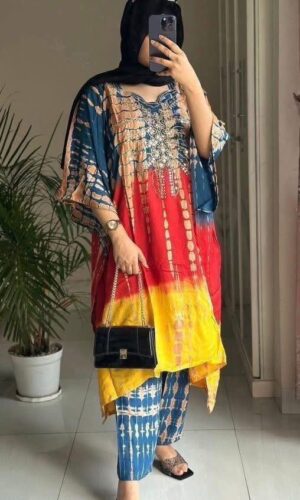 Kaftan pure silk 2 piece