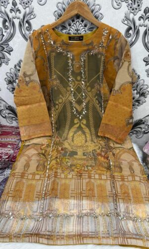 Organza Masline Stitch One Piece For Women's