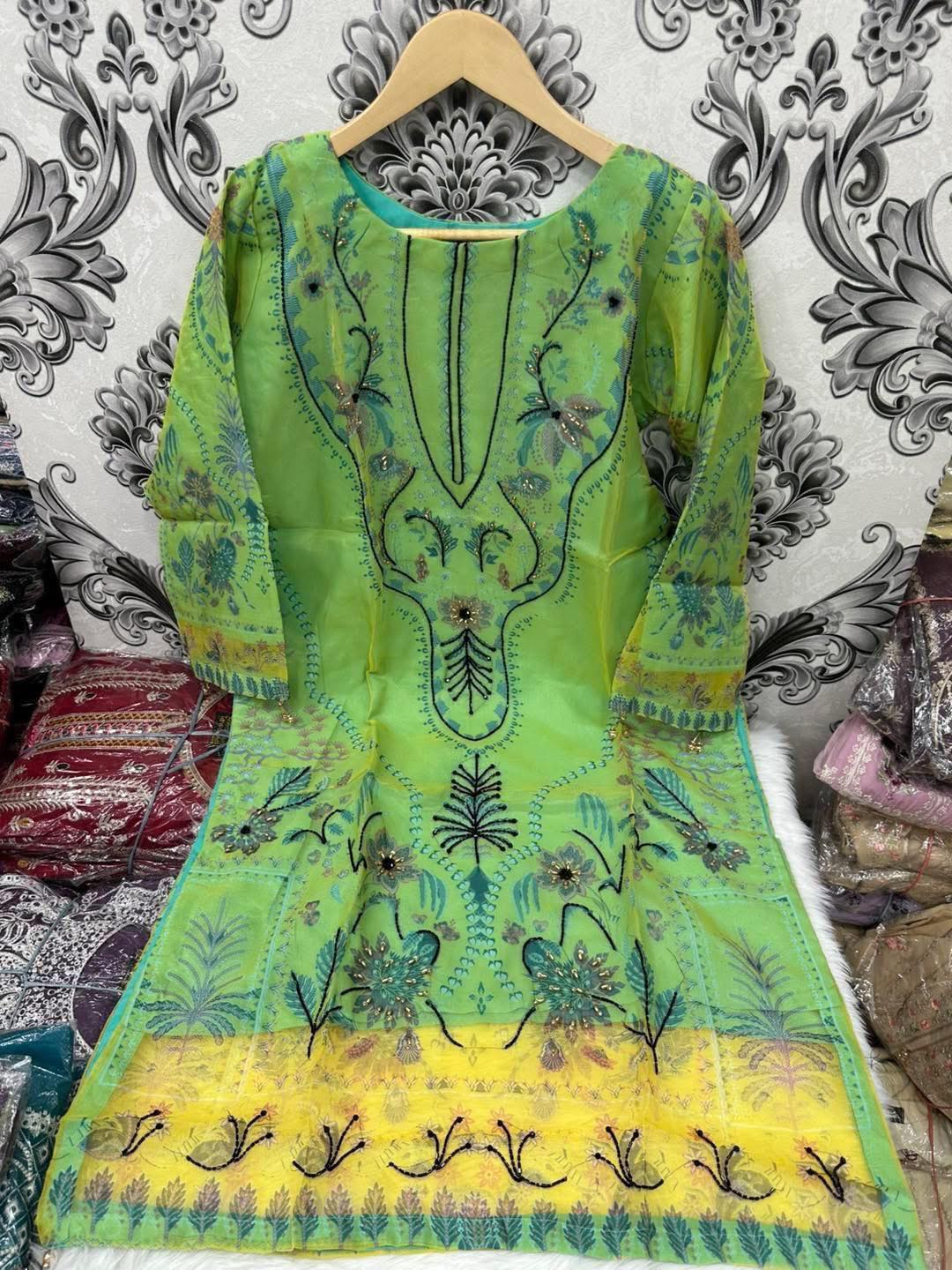 Organza Masline Stitch One Piece For Women's